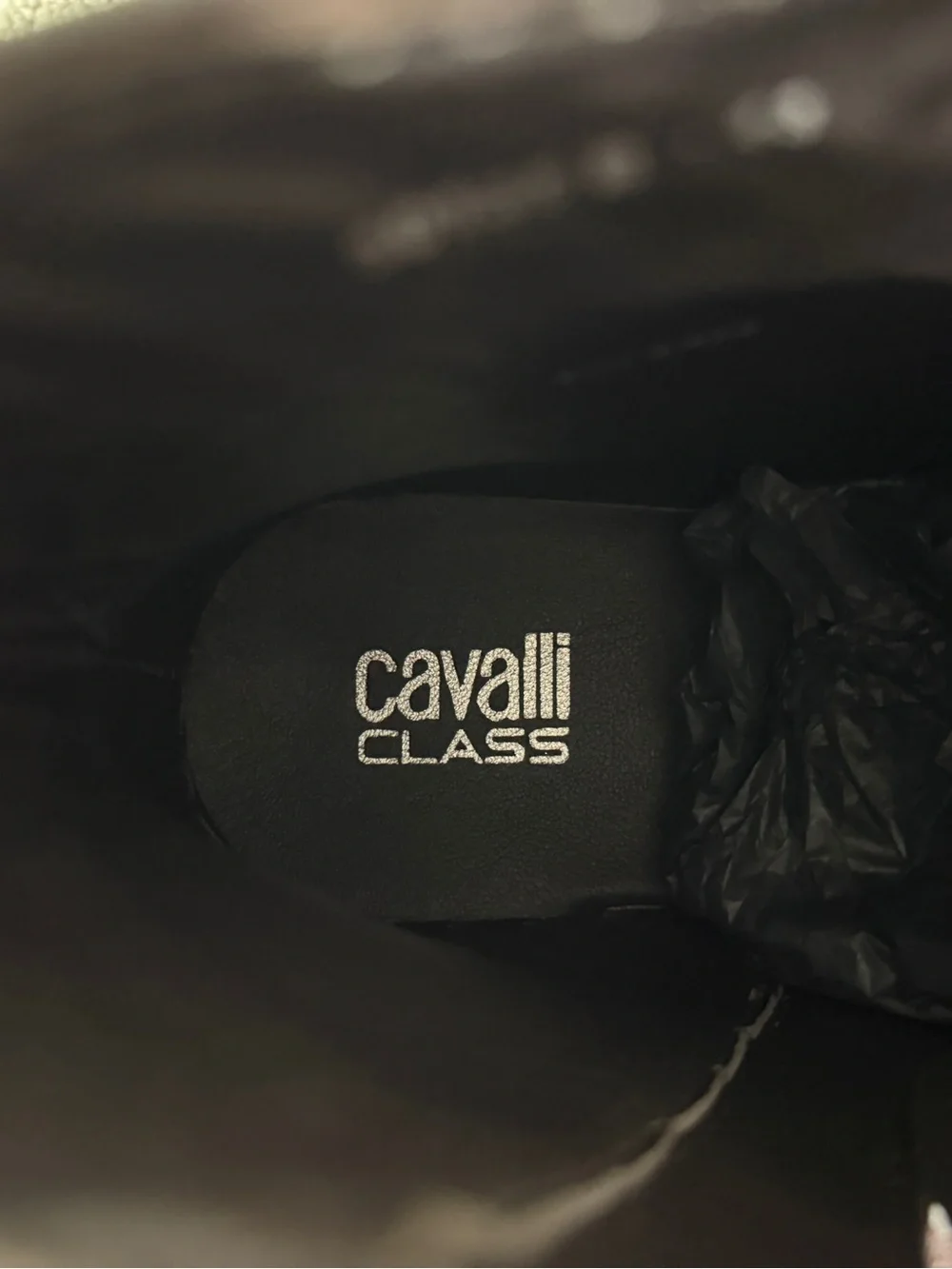 Cavalli Class Chocolate Brown Leather Combat Boots with Brass Accents